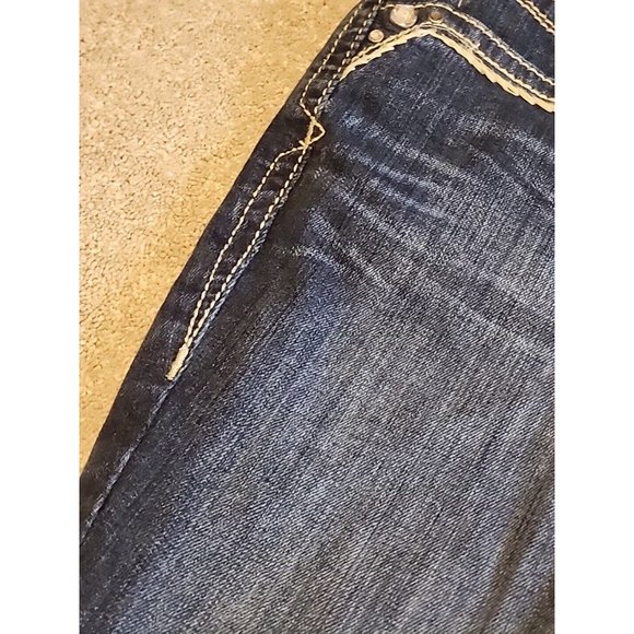 Ariat  Mid Rise Boot Jeans Women’s 34L Flair Heavy Stitch Studed Stretch Ruby - Picture 5 of 16